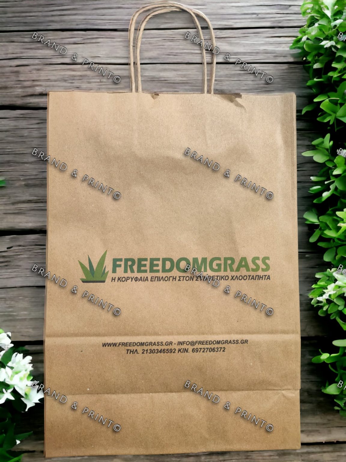 Brand and Print FREEDOMGRASS paper bag