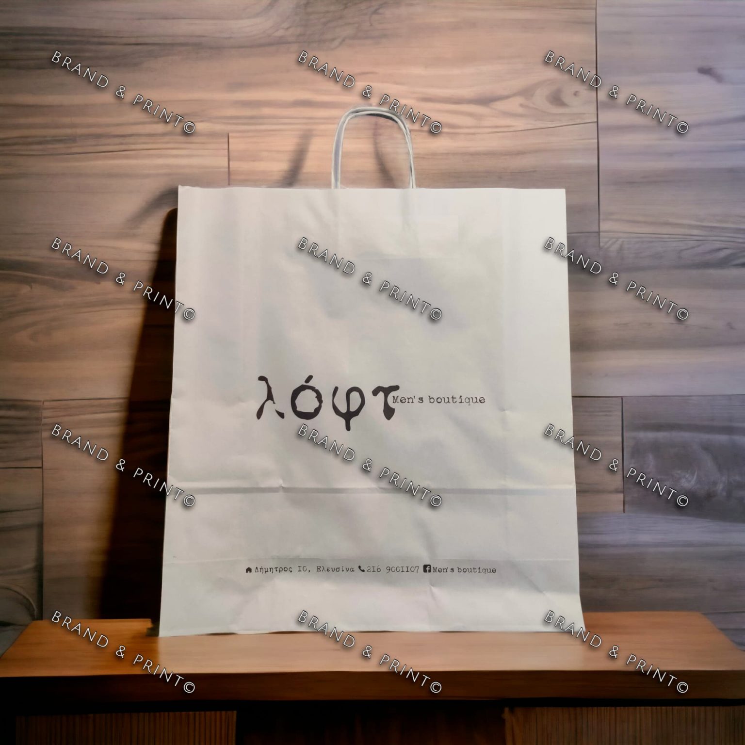Brand and Print LOFT MEN'S BOUTIQUE paper bag