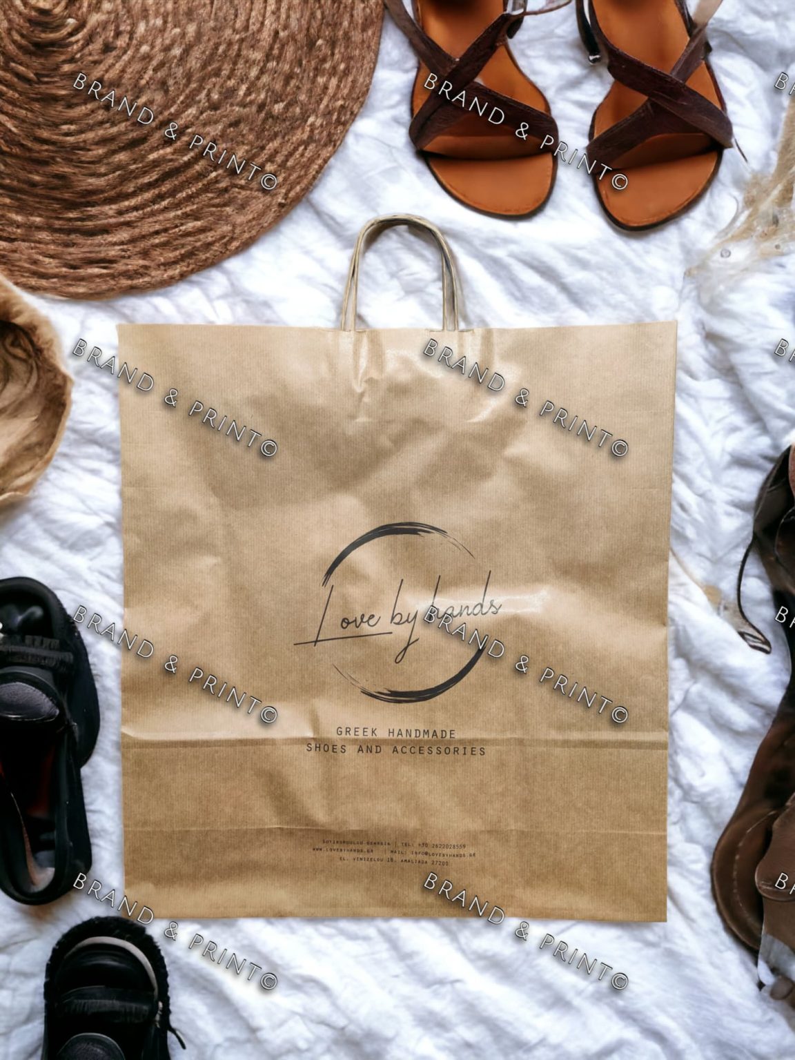 Brand and Print Love by hands paper bag